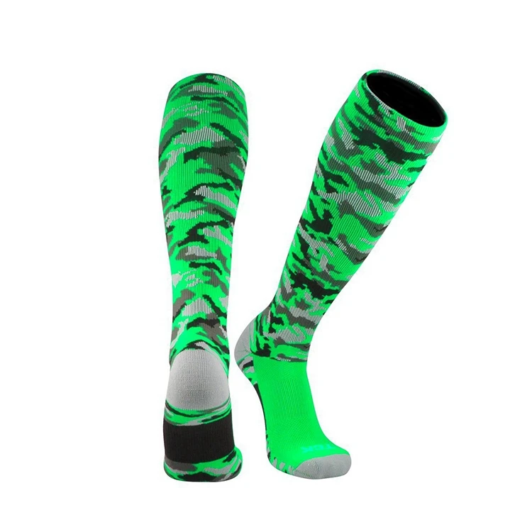 YR-A 090 neon and lime green baseball socks