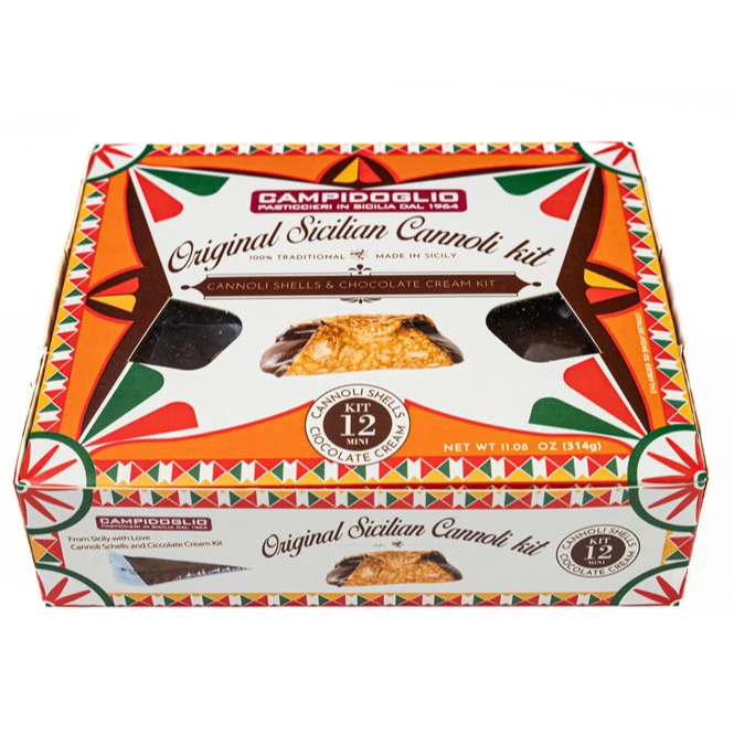 Sicily best known Desserts Fried Crunchy Shell filled with Chocolate Cream Kit Mignon 12 Pieces for Wholesale