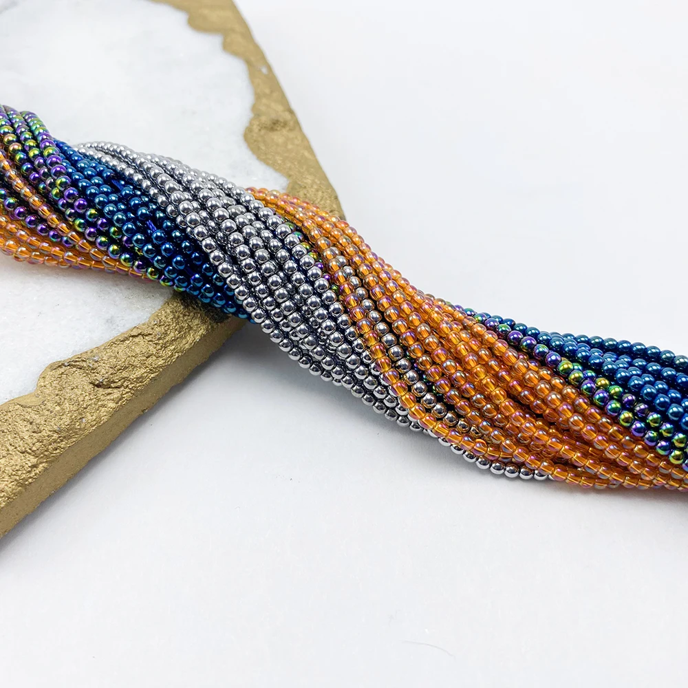 DIY Glass Loose Beads for Jewelry Making 14 inches