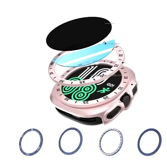 For Samsung Watch 7 Galaxy Ultra 47MM 3 in one Screen Protector Tempered Peep-proof Glass+circle +case for Samsung 47mm case