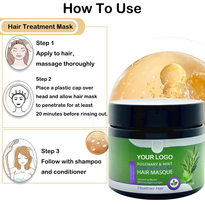 Factory Price Rosemary Mint Hair Mask Strengthening Hair Treatment Mask for Thinning Hair