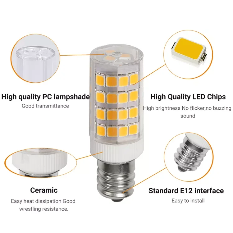 E11/E12 Led bulb wholesale 4w 450lm AC120V 60HZ flicker free warm white light 2700k-6500K made in China