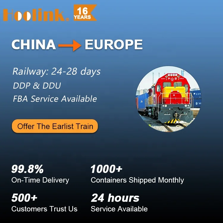 DDP DDU Railway Service Freight Forward Rail Train Shipping China to Europe Germany UK Netherlands Logistic From By Rail Agent