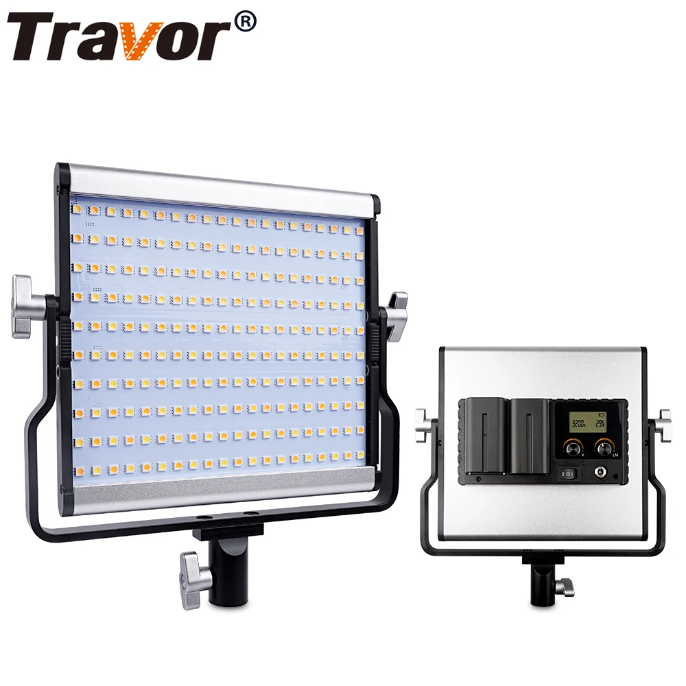 Двухцветная светодиодная лампа Travor L4500 для видеосъемки + адаптер питания переменного тока с большим ЖК-дисплеем сумка