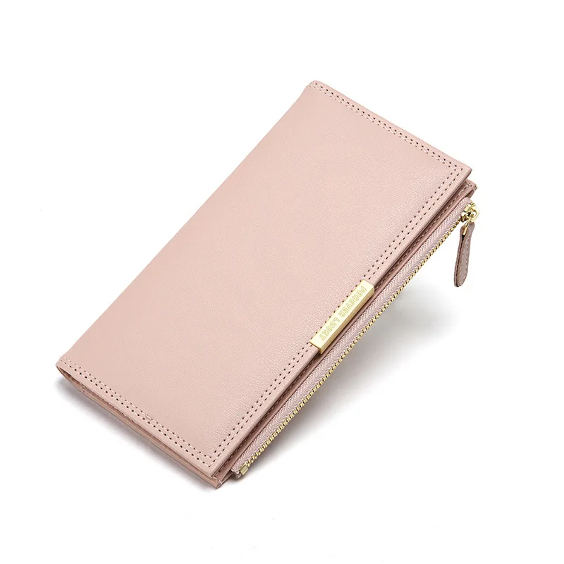 Slim wallet pu leather credit card holder female phone case wristlet wallet mini wallet for girls