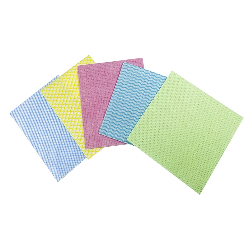 Wholesale custom nonwoven kitchen disposable spunlaced cleaning rag nonstick wiping dish rag