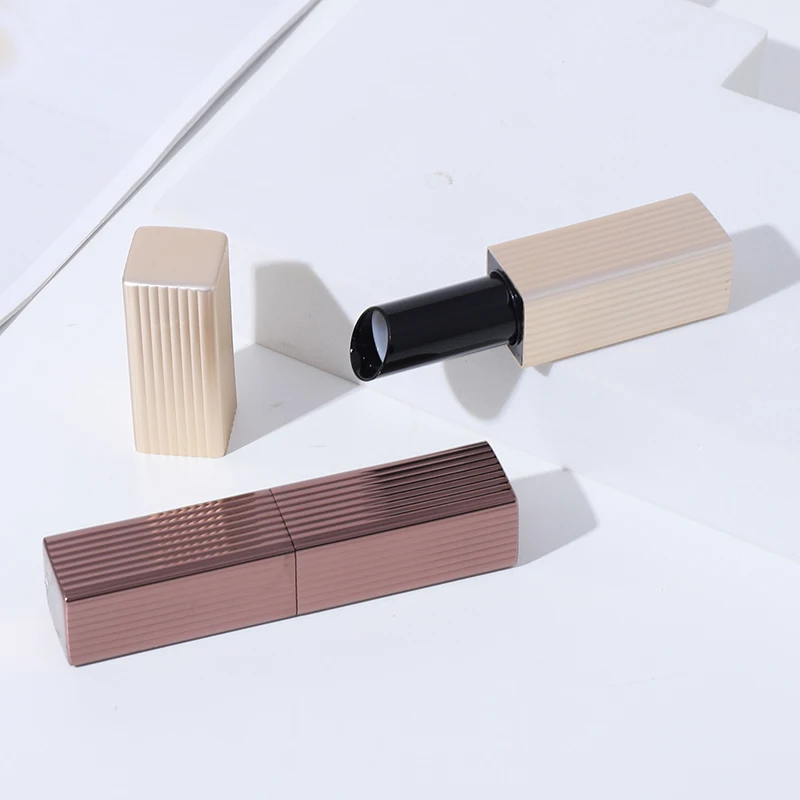 Brown Square Magnet Metal Magnetic Aluminum Plastic Lipstick Container Tube