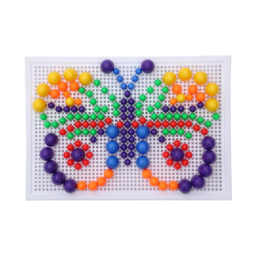 Best selling kids educational  colorful jigsaw puzzle plastic nail toy