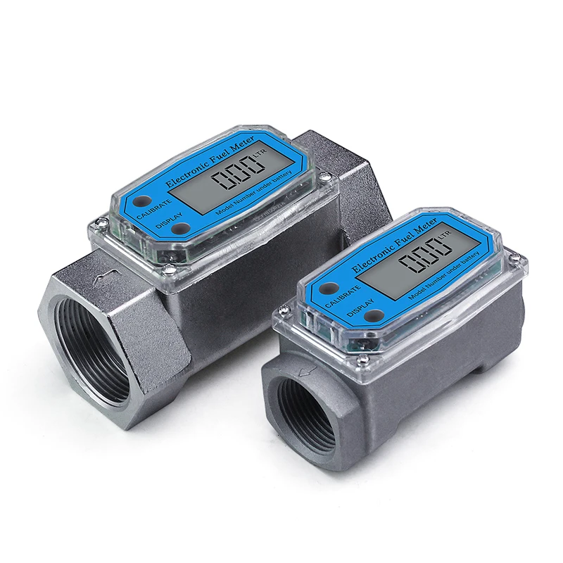Digital turbine flowmeter K24 diesel gasoline kerosene chemical flow tester NPT sensor counter current liquid measuring tool
