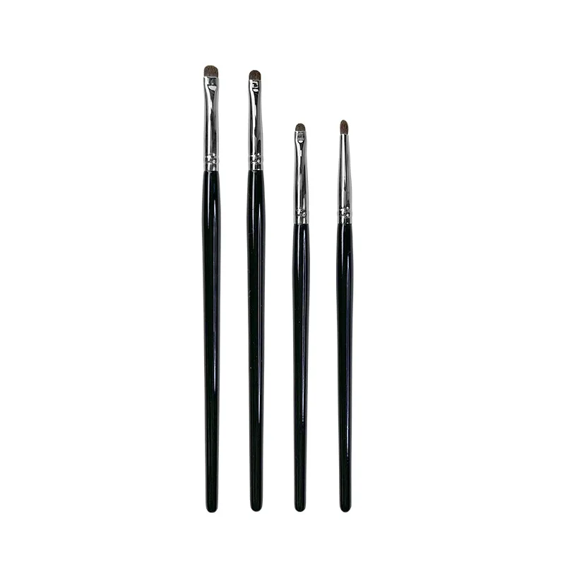 HXE-27 Factory new ergonomic handle small head dense pony hair eye detail makeup brushes 4pcs eye shadow brush kit for eyeliner