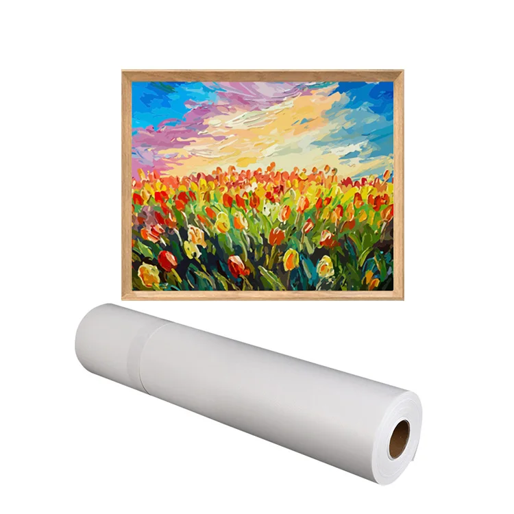
Wholesale eco friendly printable cotton inkjet canvas fabric roll 395g 