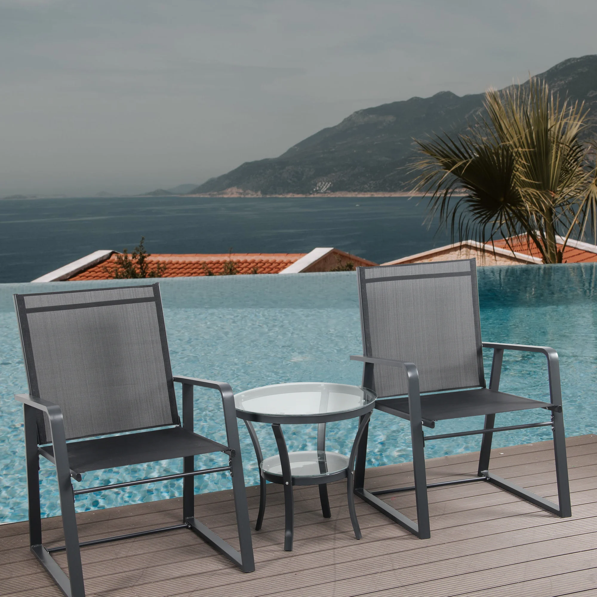 Современные 3 шт. текстиленовые тканевые наборы для улицы балкона сада Красивая художественная мебель