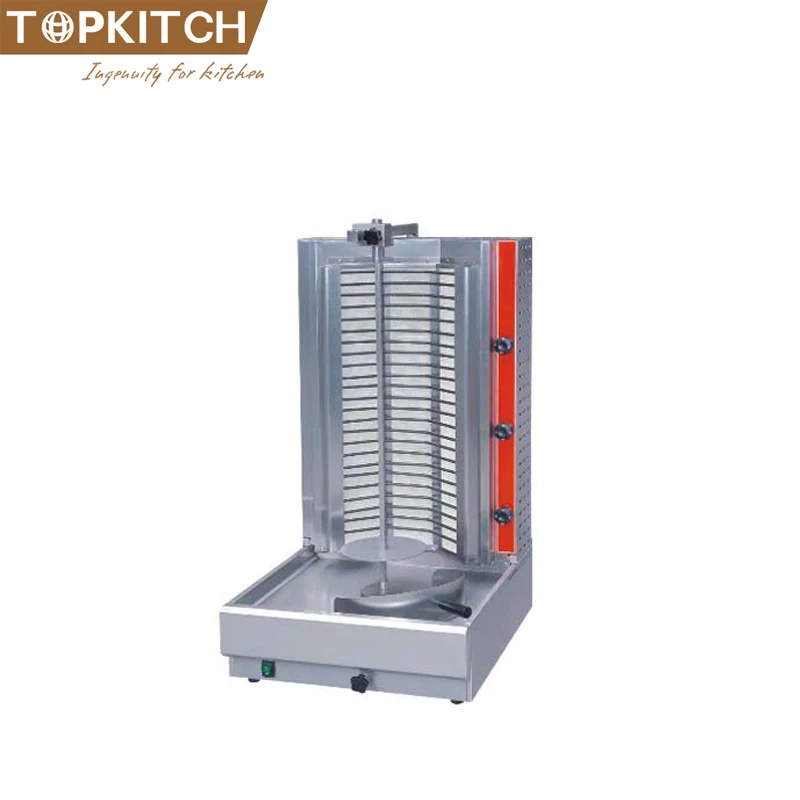 Even Heating System Individual Burner Control Big Loading Capacity Shawarma Grill Machine
