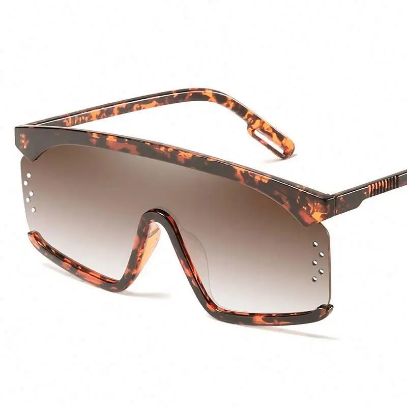 
2020 Newest Trendy Men Women Square Sunglasses Gradient Shades UV400 Half Frame One-Piece Lens Sunglasses 