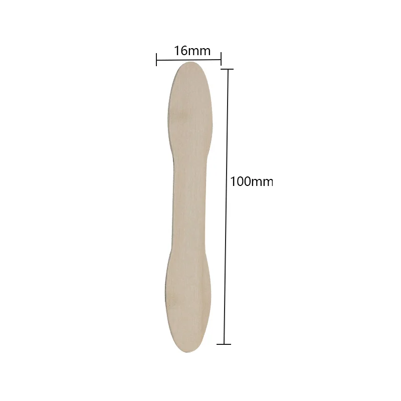 Disposable100% Birchwood Ice Cream Wooden Stick and Spoon ice Cream Tools Color Birch Wood