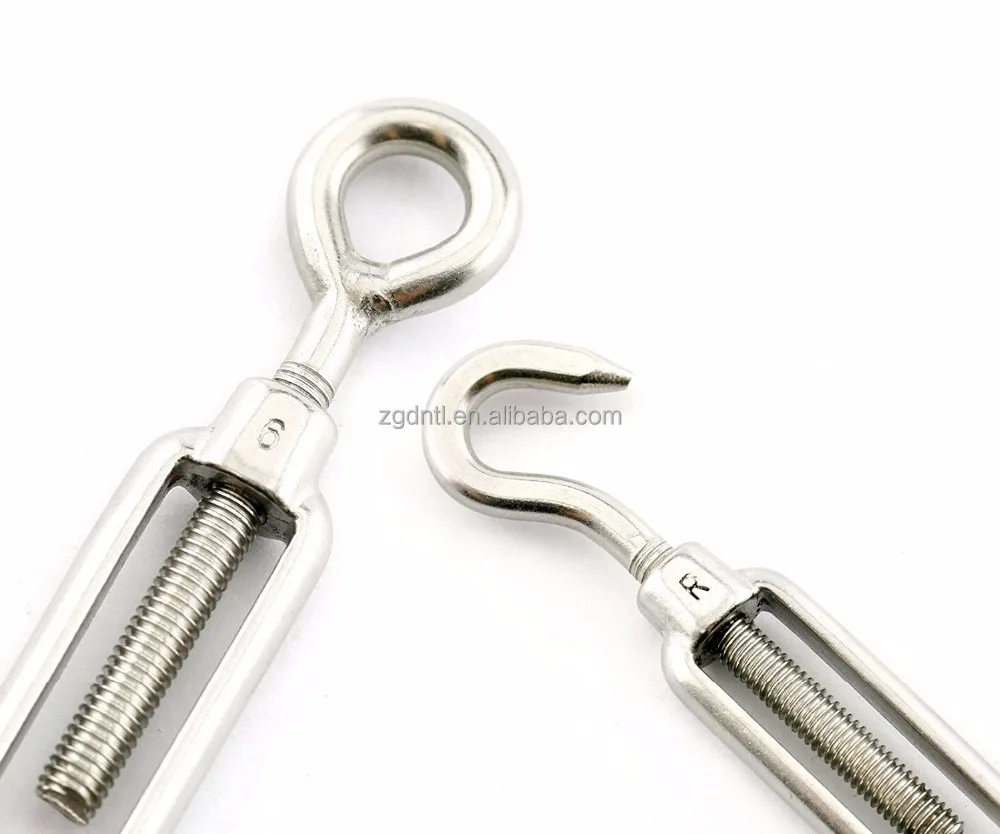 M16 304 Stainless Turnbuckle For Steel Rope Parts Heavy Duty German Standard Din1480 Eye To