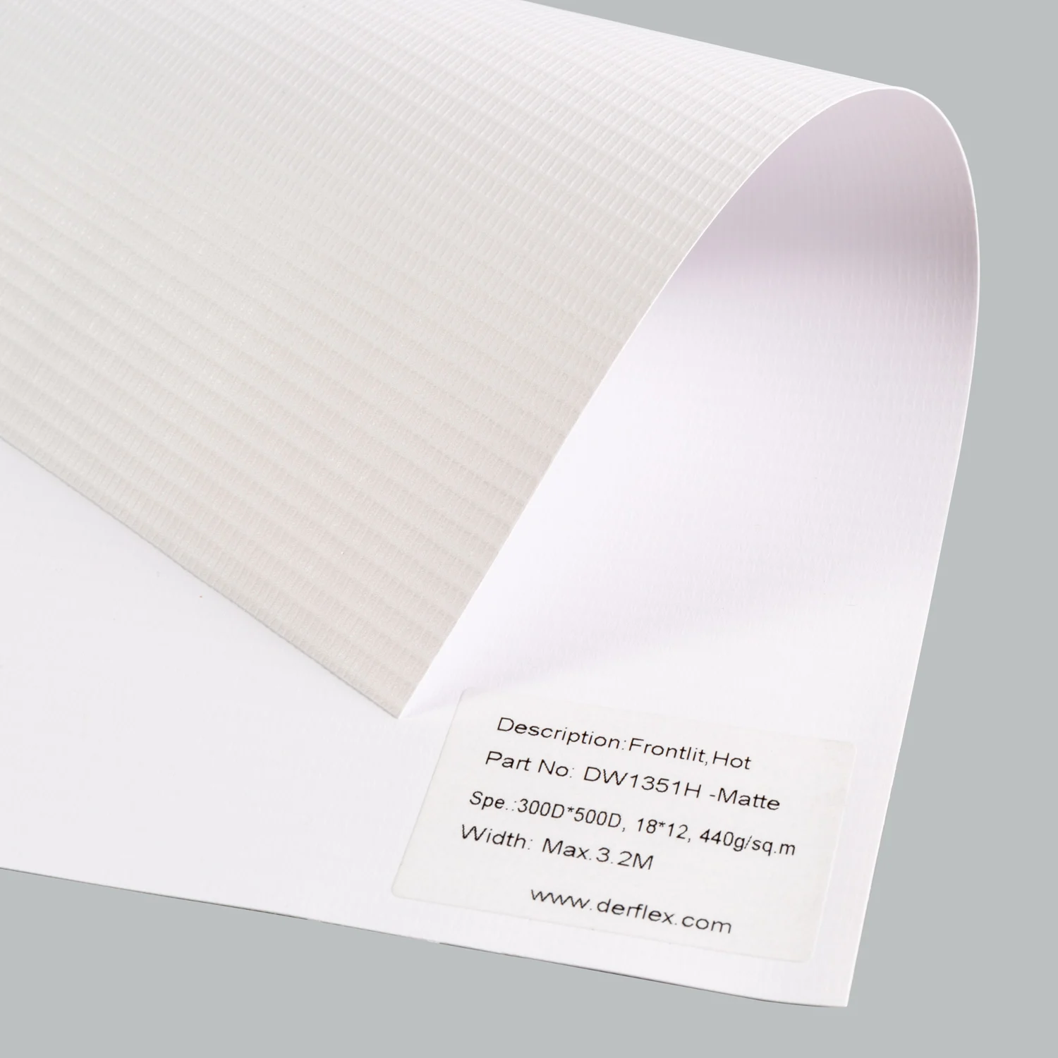 DERFLEX frontlit backlit 4ft 5ft 6ft 8ft 10ft pvc flex banner rolls white black grey back