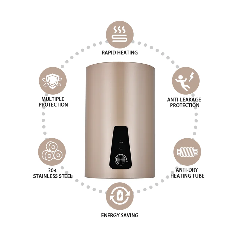 ANTO 50L 80L 100L 300L Electric Water Heaters OEM Factory Storage Tank Digital Display Electric Boiler Water Heater For Bathroom