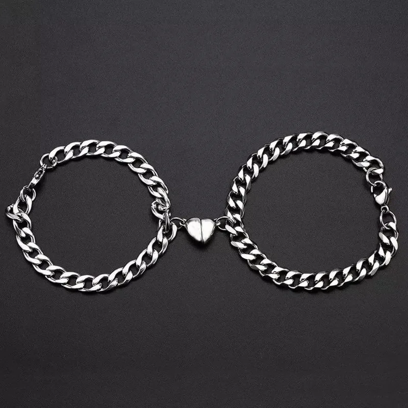 2pcs 2022 New Design Magnetic Couple Bracelets For Lover Men Women Love Chain Link Bangle Charm Bracelet