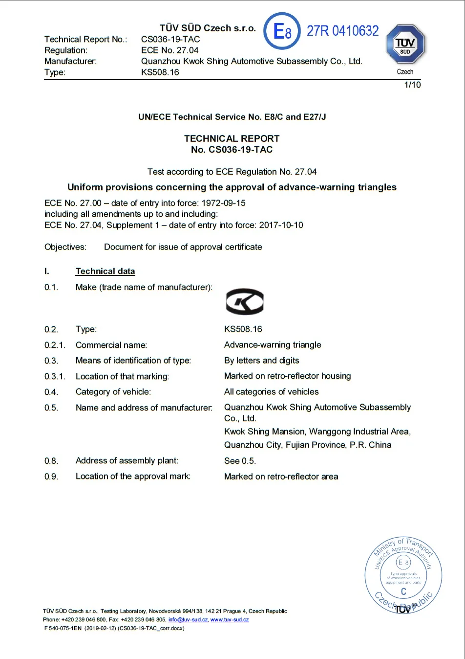 Wholesale CCC CE TS16949 Standard Traffic Safety Emergency Warning Reflector Car Triangle Sign