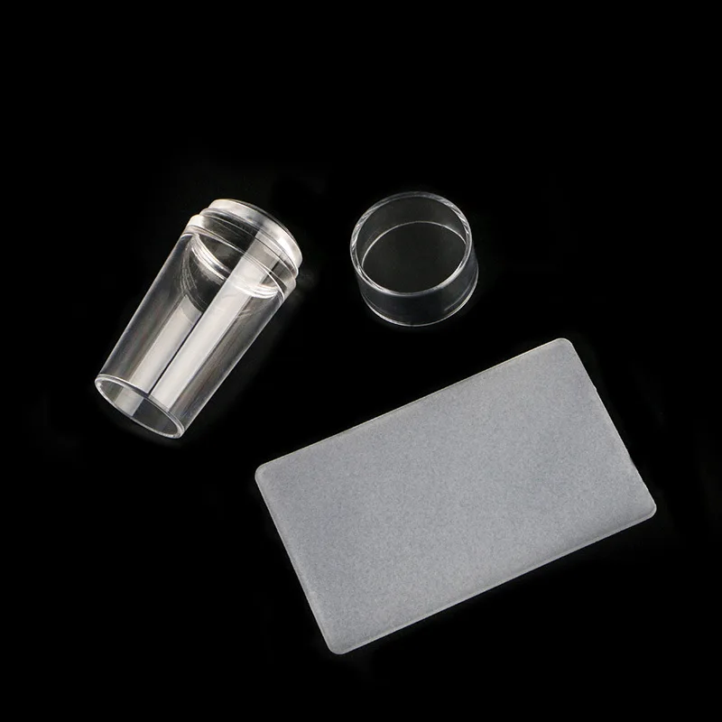 Wholesale clear Single Head With Cover Nail Art Stamper Silicone Nail Stamper Nail Stamping Tools