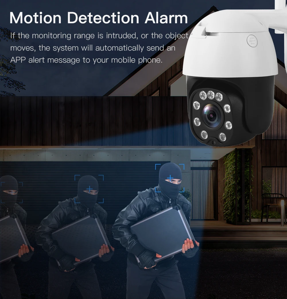 2MP 5X Optical Zoom PTZ Human Detection Auto Tracking Security IP CCTV 4G Wifi Sim Card 5MP Camera
