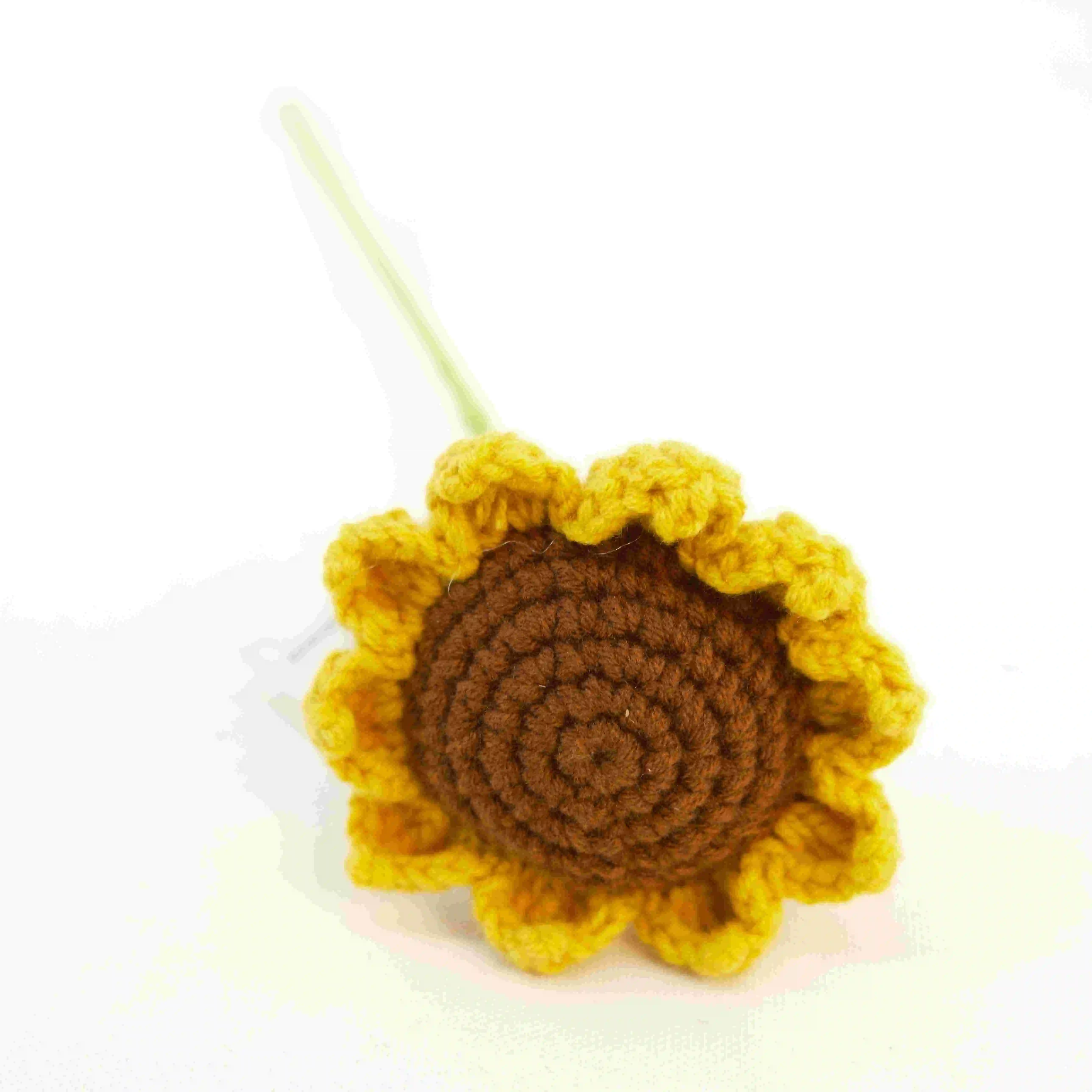 Handmade Sunflower Crochet Artwork Mini Flower Wool Crochet Interior Decoration Art Flower Arrangement