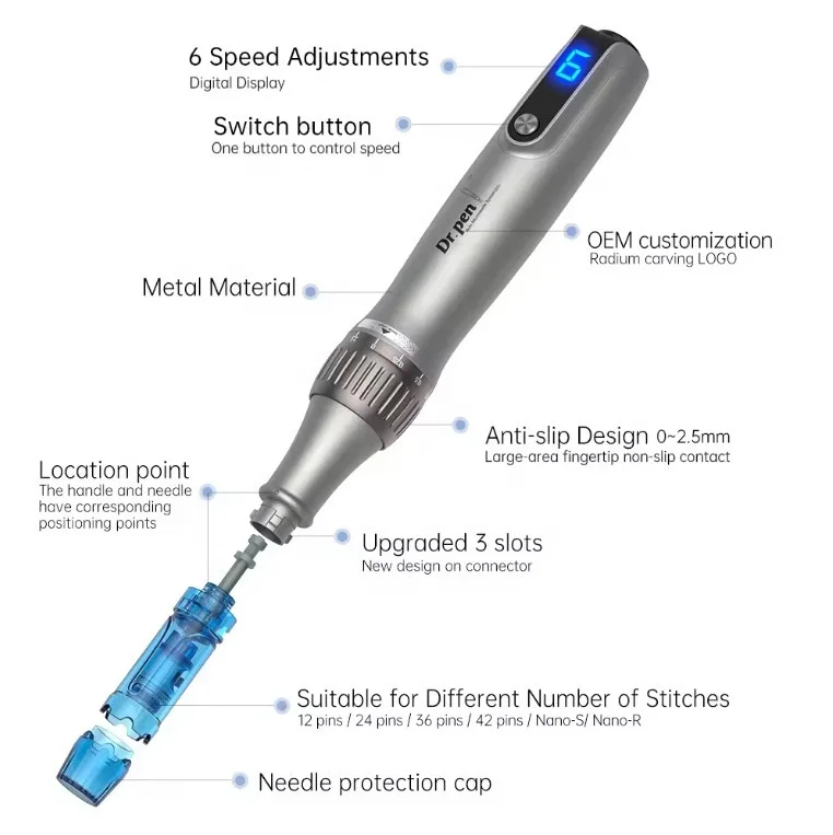 factory wholesale price Dr pen M8S DermaPen Smart Microneedling Mesotherapy Drpen Derma pen adjustable micro needle cartridges