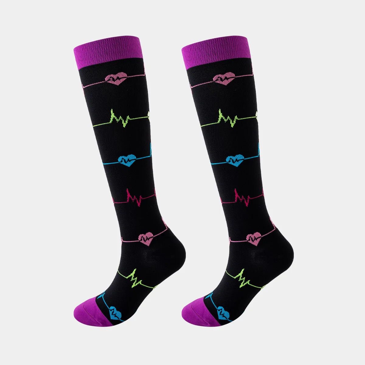 Mens and womens elastic Cross border long tube sports pressure fitness running cycling calf length wholesale socks