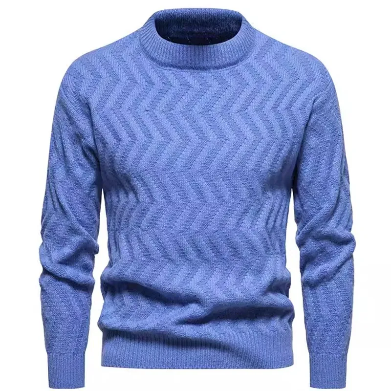 OEM Winter Jacquard Wool Sweater Men Pullover Knitted Sweater China Manufacturer Custom Thick Intarsia Pattern Mens Sweater