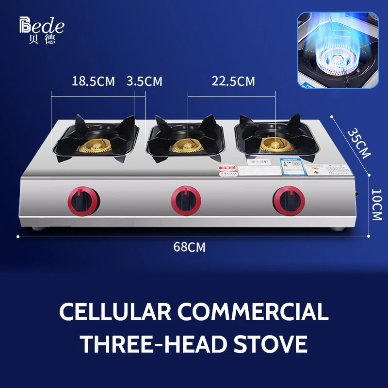 4 Burner gas stove with stainless steel top stove with household appliances kitchen cooker burner
