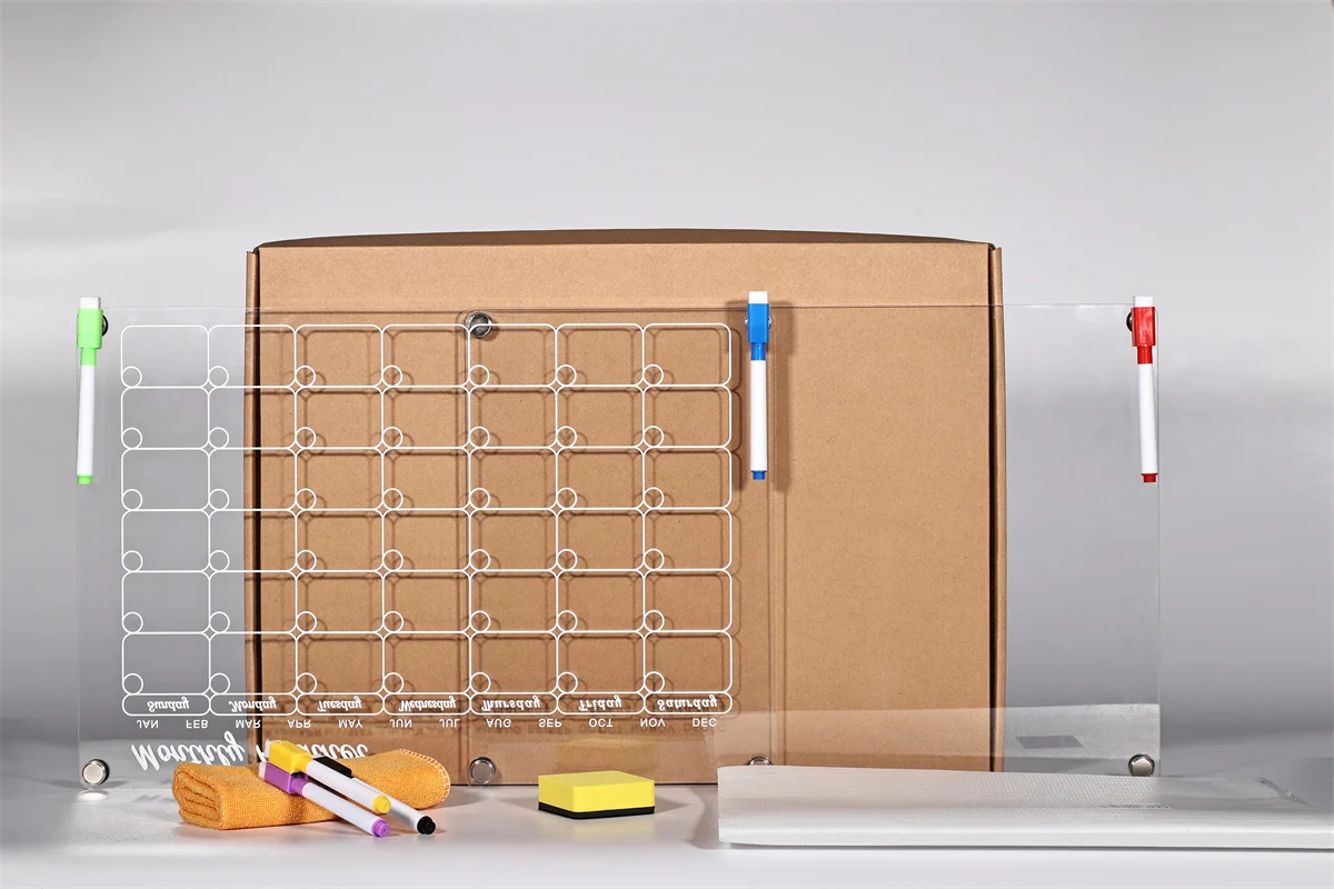 Magnetic acrylic planner monthly weekly planner Acrylic whiteboard acrylic calendar planner for fridge