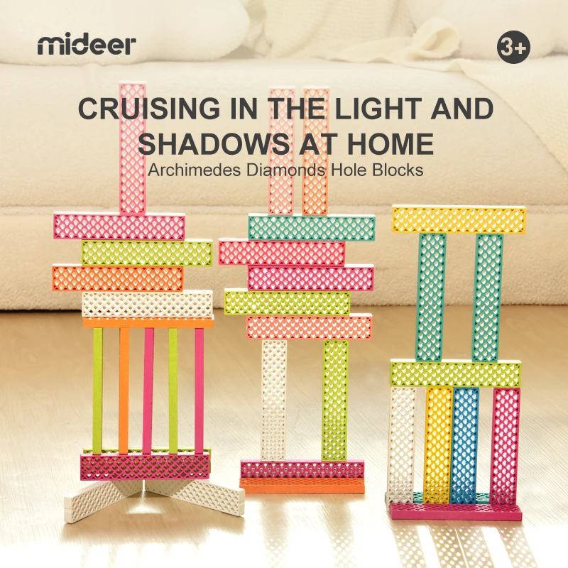 mideer MD1163 BLOCKS gift for children imagination and creativity Archimedes Hole wooden building blocks