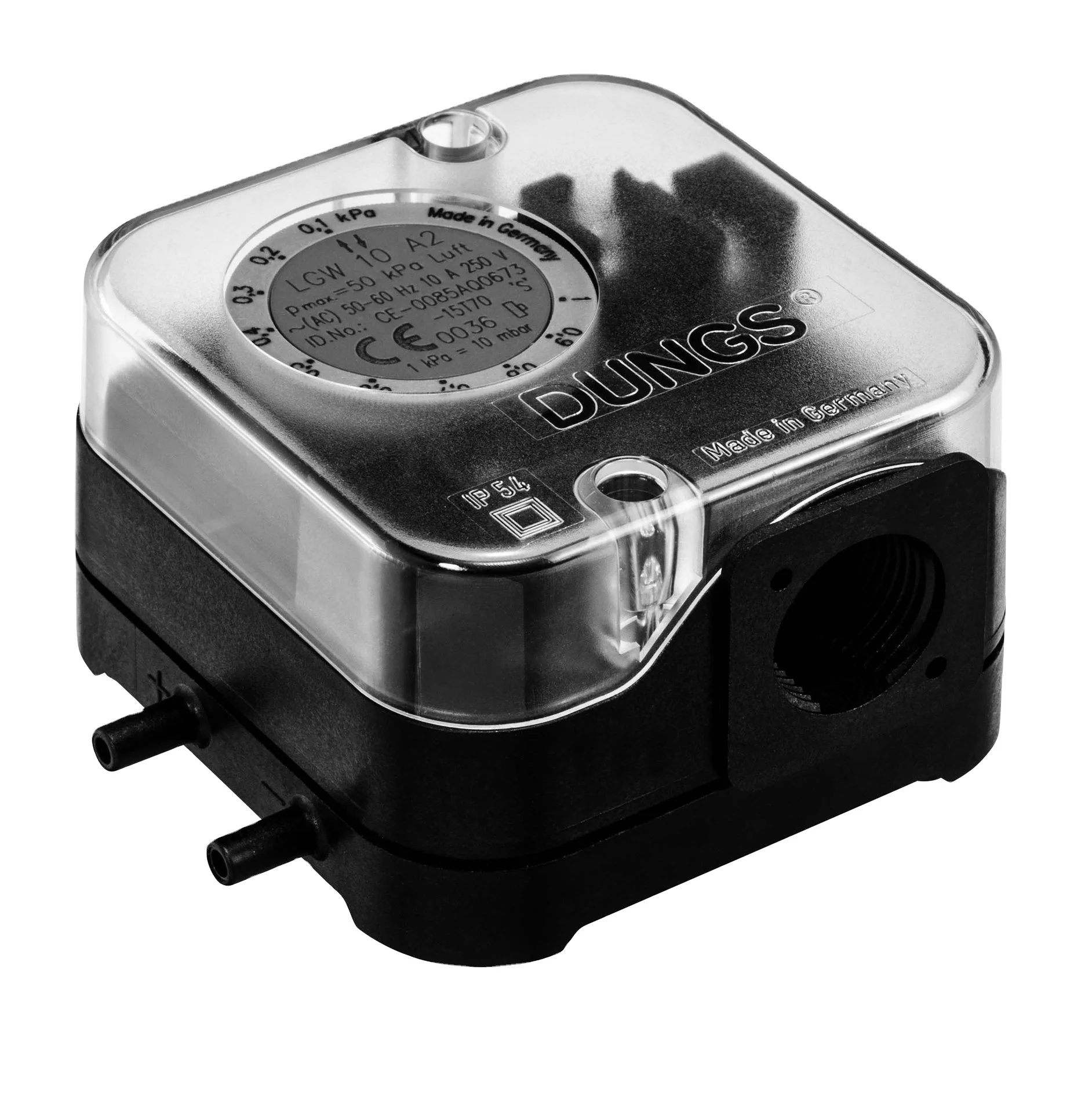DUNGS pressure differential switch LGW50A2 for burner air pressure monitoring in Germany