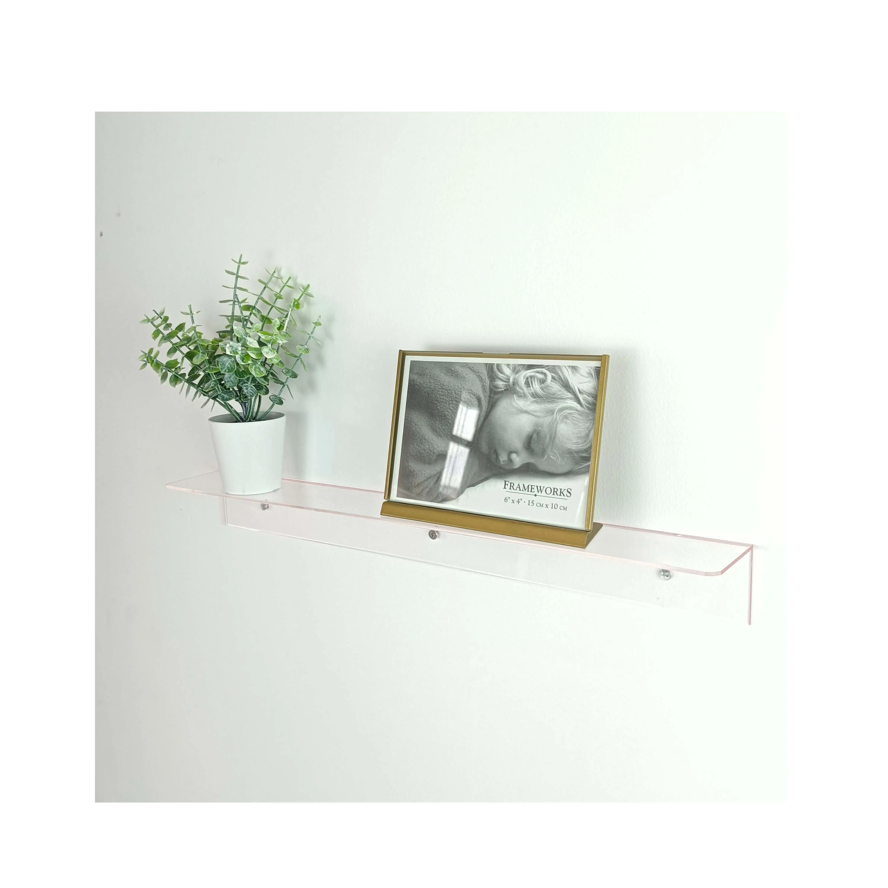 Premium Home Storage Shelves Display Organizer Acrylic Floating Wall Shelf for Bathroom Retail Hanging Rack