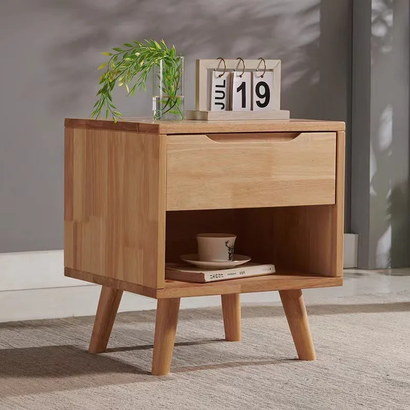 Solid wood bedside table simple modern home small apartment bedroom bedside table apartment hotel storage cabinet