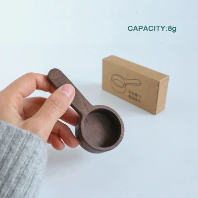 Лидер продаж, деревянная кофейная ложка из натурального черного ореха, 8 г, 10 г, деревянные ложки, кухонная утварь, кофейная ложка