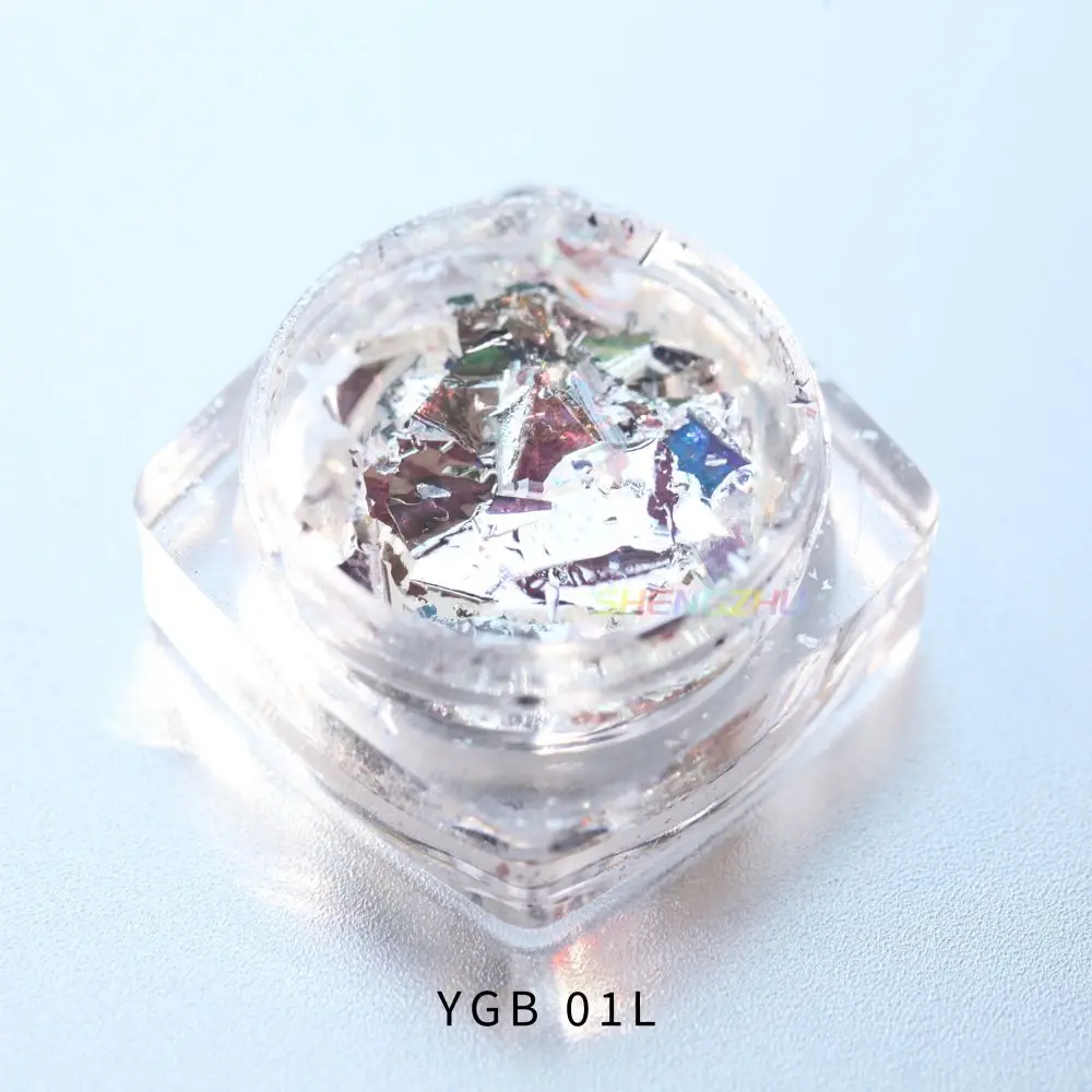 Блеск из платиновой фольги серебристо-белый большой размер частиц хромированный зеркальный пигмент для ногтей