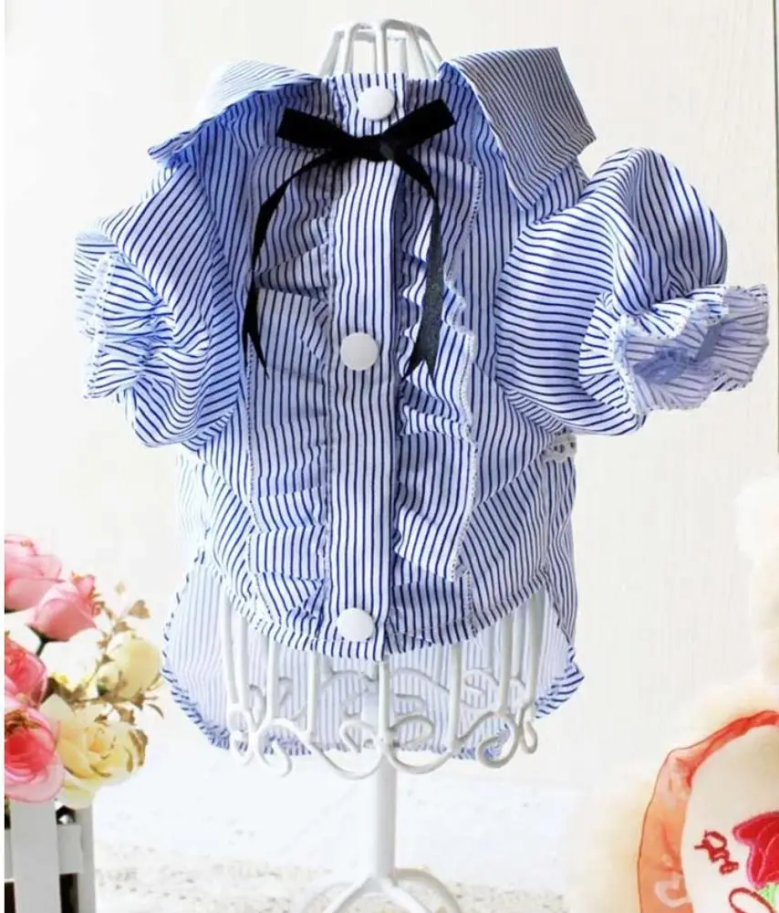 Ropa Para Mascotas De Perro Fashion Spring Summer Pet Dog Clothes Cute Plaid Pattern Puppy Dog Cat T-Shirt Dress