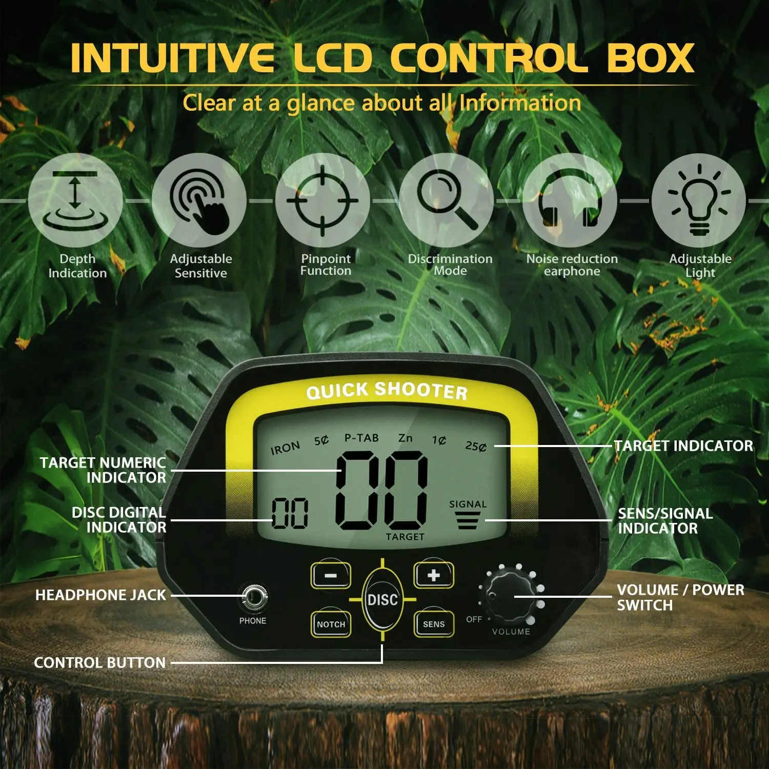 Portable Detector De Metales Underground Metal Detector Quick Shooter Gold Detector With Large LCD Screen Treasure Hunter