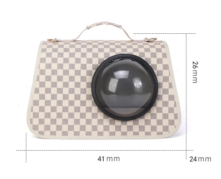 High Quality  Luxury Portable Leather Dog Carrier Bag Designer Brand  Pet Carrying Handbag with Pocket