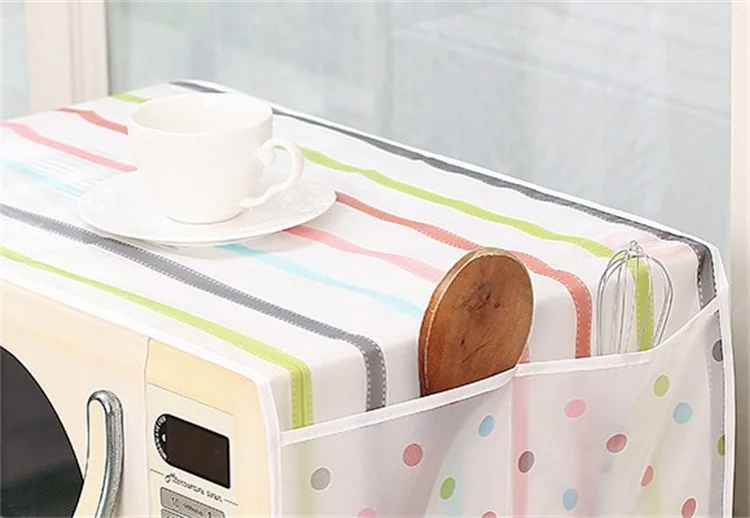 
Multifunction Household Dust Cover Currency Multi Pocket Case Clover Wavepoint Cartoon Stripe Microwave Oven Hood 