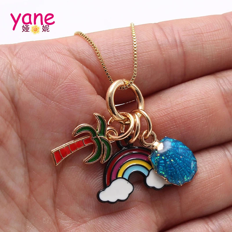 Rainbow shape necklace girls necklaces include bee daisy candy and ice