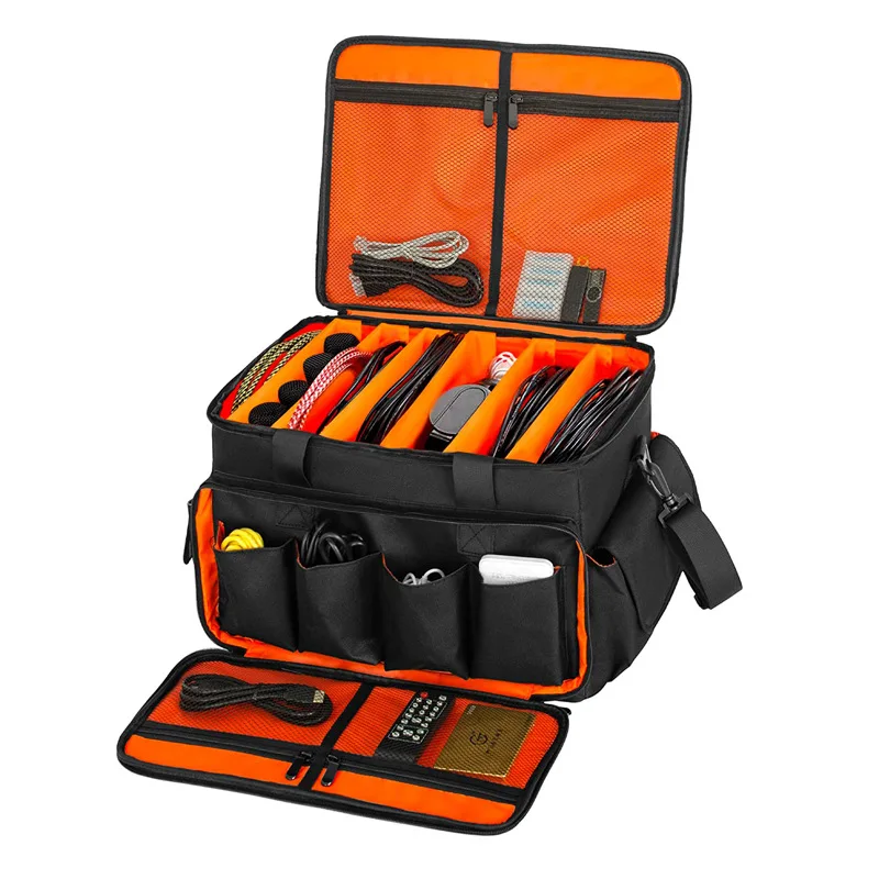Factory New Large-Capacity Cable File Bag Outdoor Performance Dj Audio Equipment Tool Storage Bag Customization