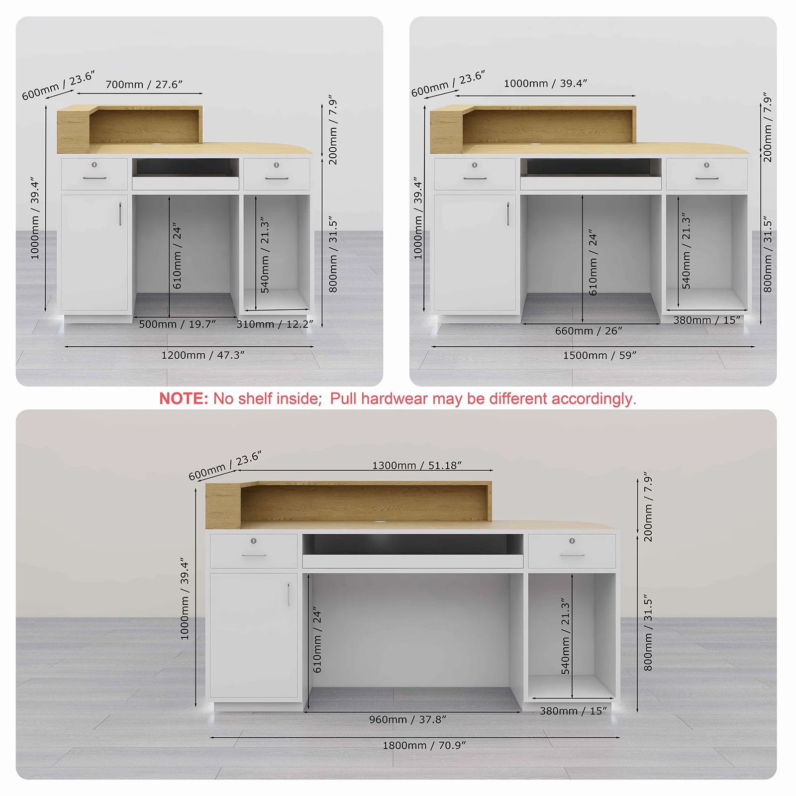 USA CA UK AU GER Local Stock Wood MDF Custom Coffee Bar Curved Shop Caunter Reception Desk Office Stand