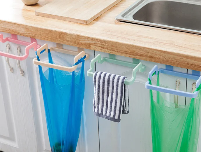 
Kitchen Cabinets Door Back Garbage Rack Hanging Design Garbage Bags Holder 