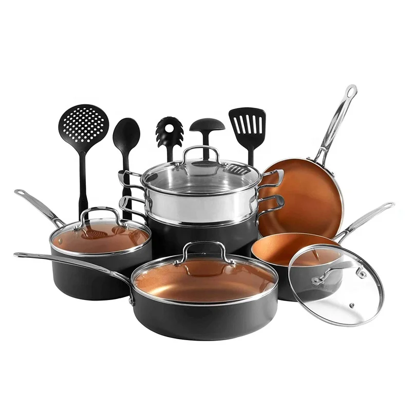 Aluminum Copper Color  Non-stick fry pan scratch resistance  cooking pot