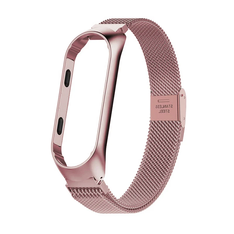  Ремешок из нержавеющей стали для Xiaomi Mi Band 3 4 металлический браслет без винтов наручных