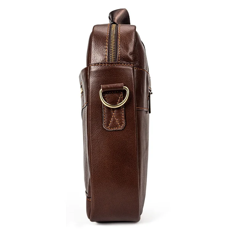 Fani Unique Design Fashion Handbag Business Briefcase For Men Top Grain Cowhide Leather Laptop Crossbody Bag Briefcase