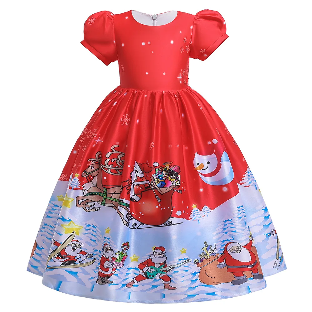 2021 Wholesale Kids Clothes Baby Girl Christmas Dress Tie Dye Girls Party Fashion Evening Dresses Children Clothes Girl Dress